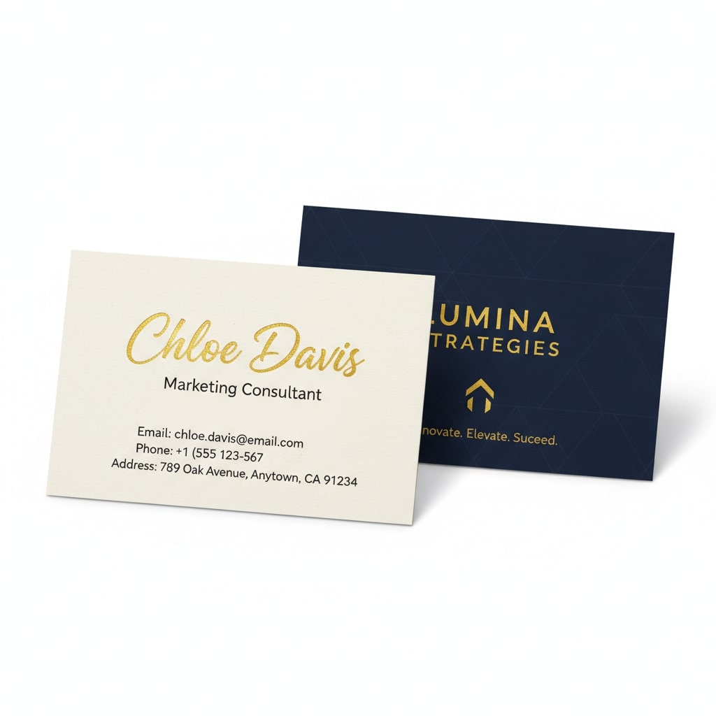 gold foil mini business card