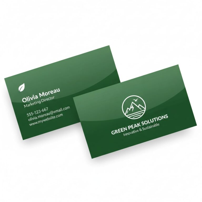 green gloss business card