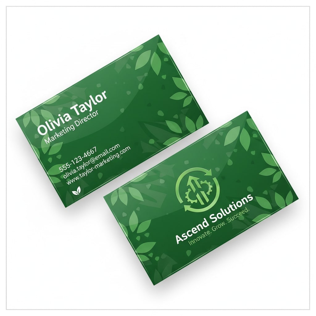 green spot uv business card
