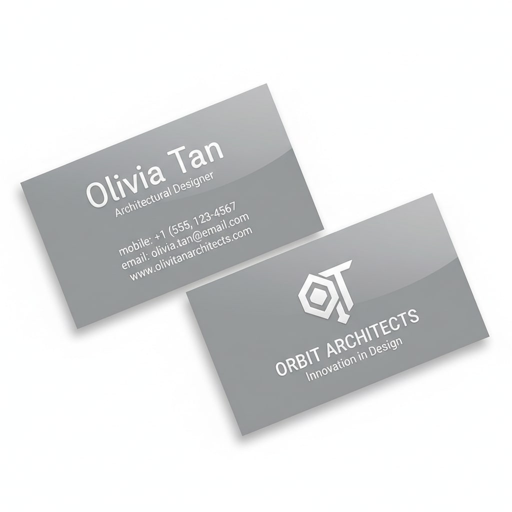 grey spot uv business card