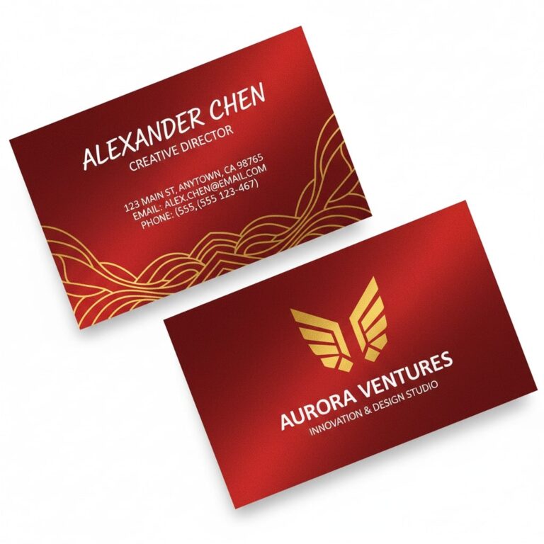 red gloss business card