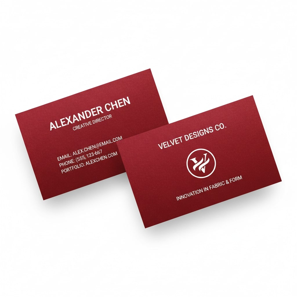 red velvet touch business card