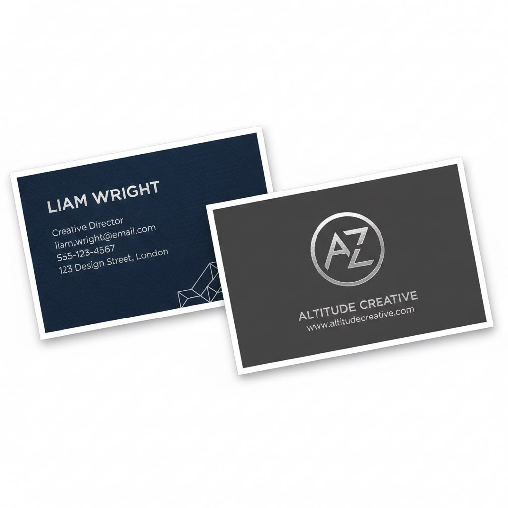 silver foil mini business card