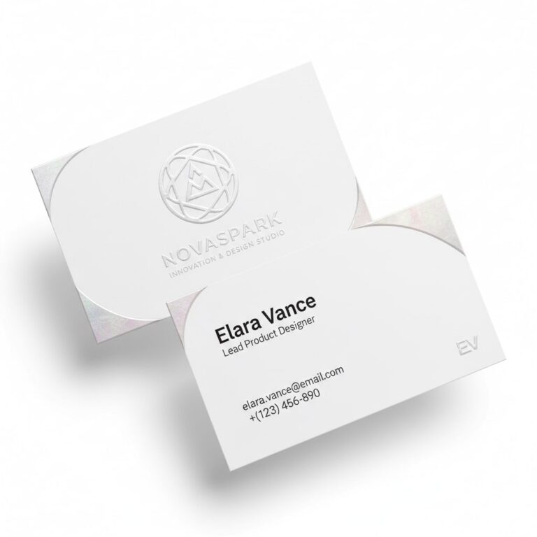 white gloss business card