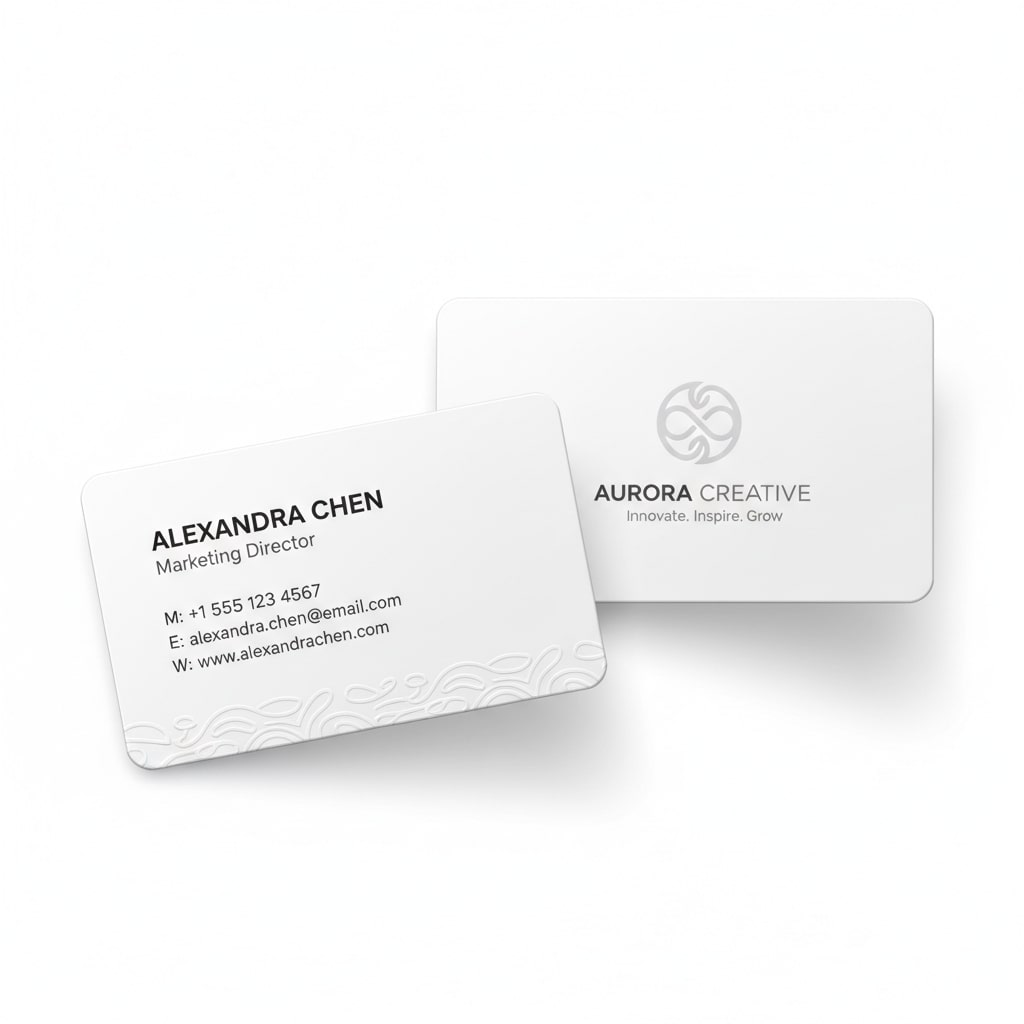 white premium business card