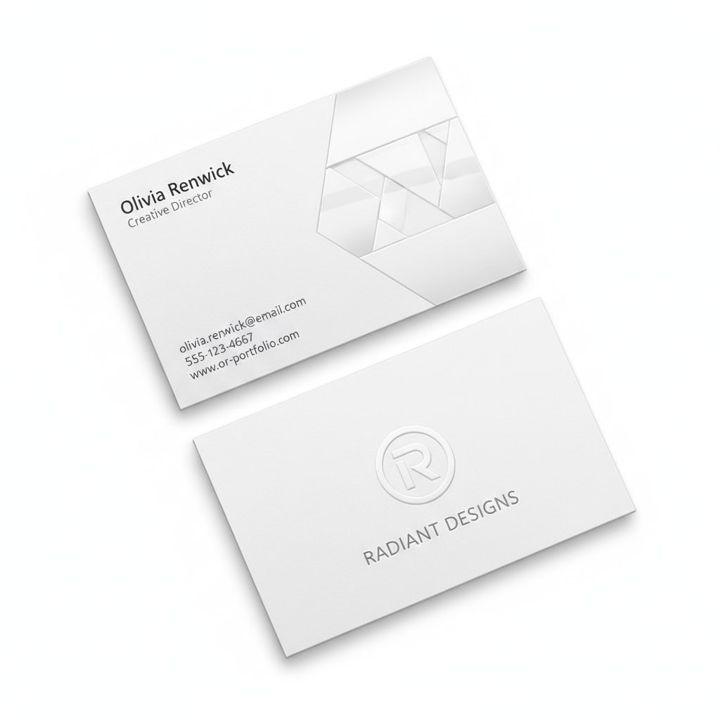 white scodix business cards