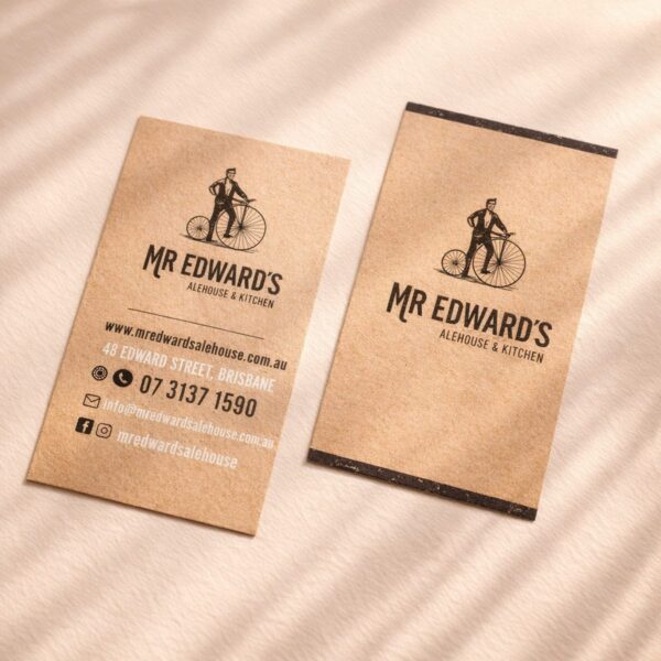 Kraft Business Cards - Mr Edwards Alehouse front and back