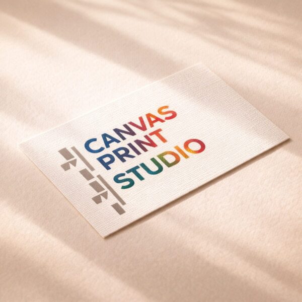 Linen Business Cards - Canvas Print Studio with linen texture