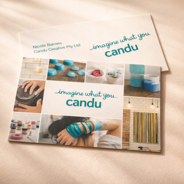 Premium Matt Cello Business Cards - Candu Creative front and back