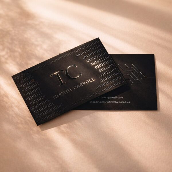 Spot UV business cards Timothy Carroll design