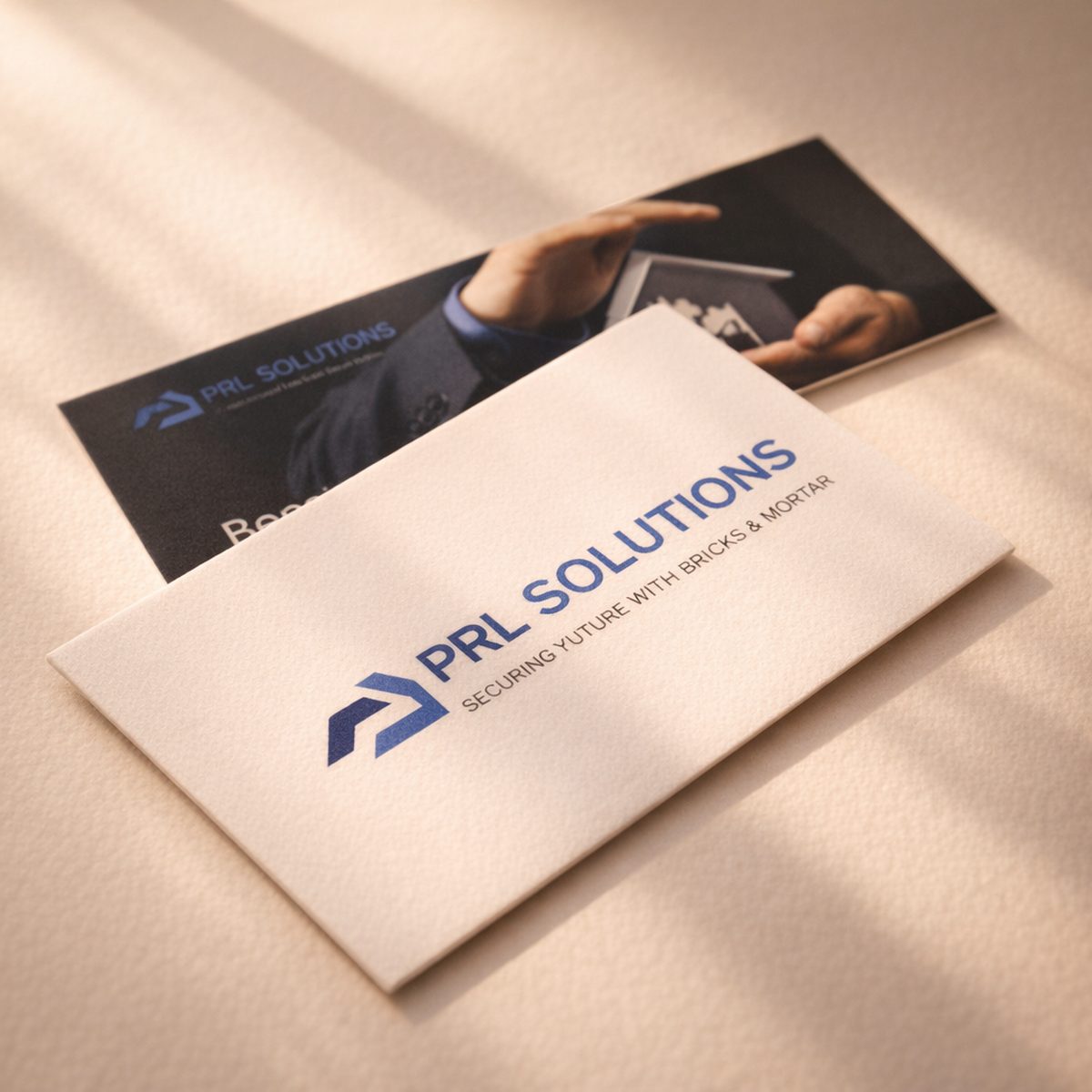 Velvet laminate business cards front view