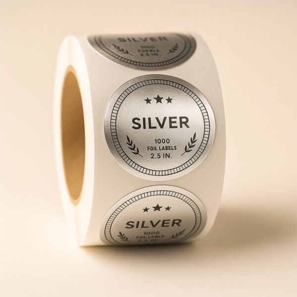 Silver Foil Circle Labels
