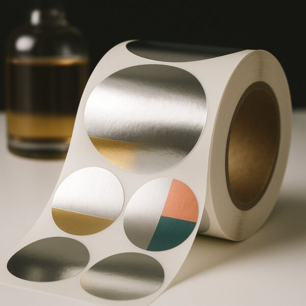 Silver Foil Circle Labels
