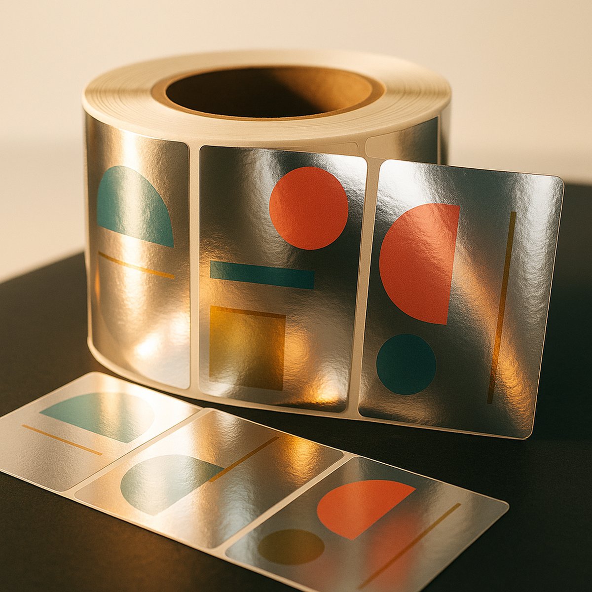 Silver Foil Rectangle Labels