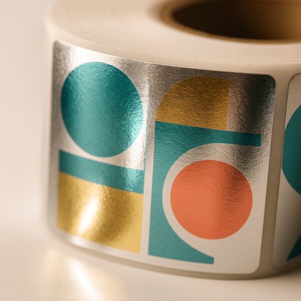 Silver Foil Rectangle Labels
