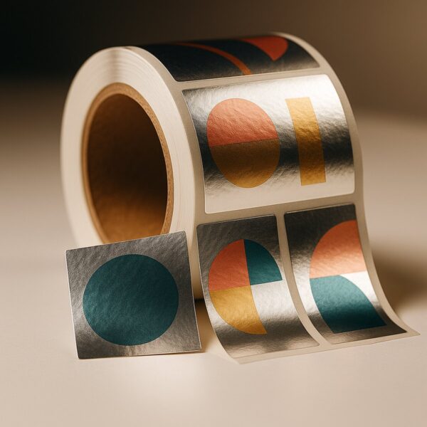 Silver Foil Square Labels
